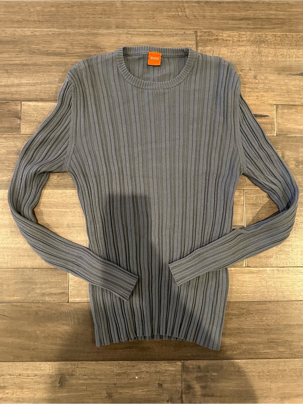 Boss Men's Ribbed Crewneck Sweater - Gray